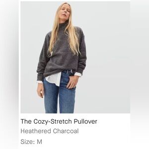 Everlane Cozy Stretch Pullover, Heathered Grey, Medium